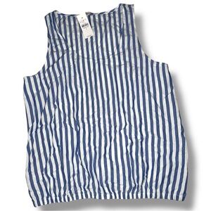 LOFT Blue and White Striped Tank Top rayon size small NWT​